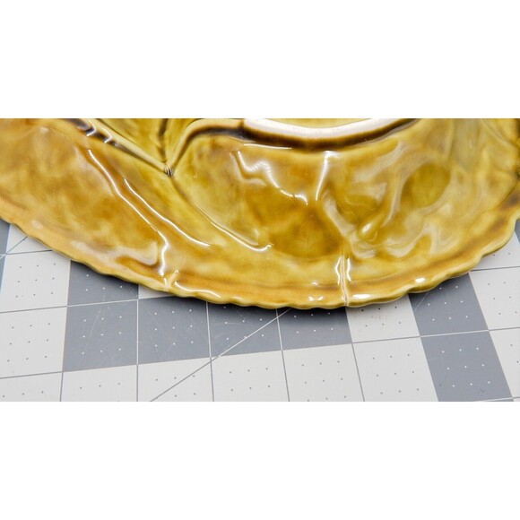 Belmar Of California Artichoke Oval Divided Serving Platter Green Glaze USA 553 - Picture 8 of 8